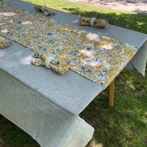 Box Textil y Argollas Edgard Azul Decoexpress