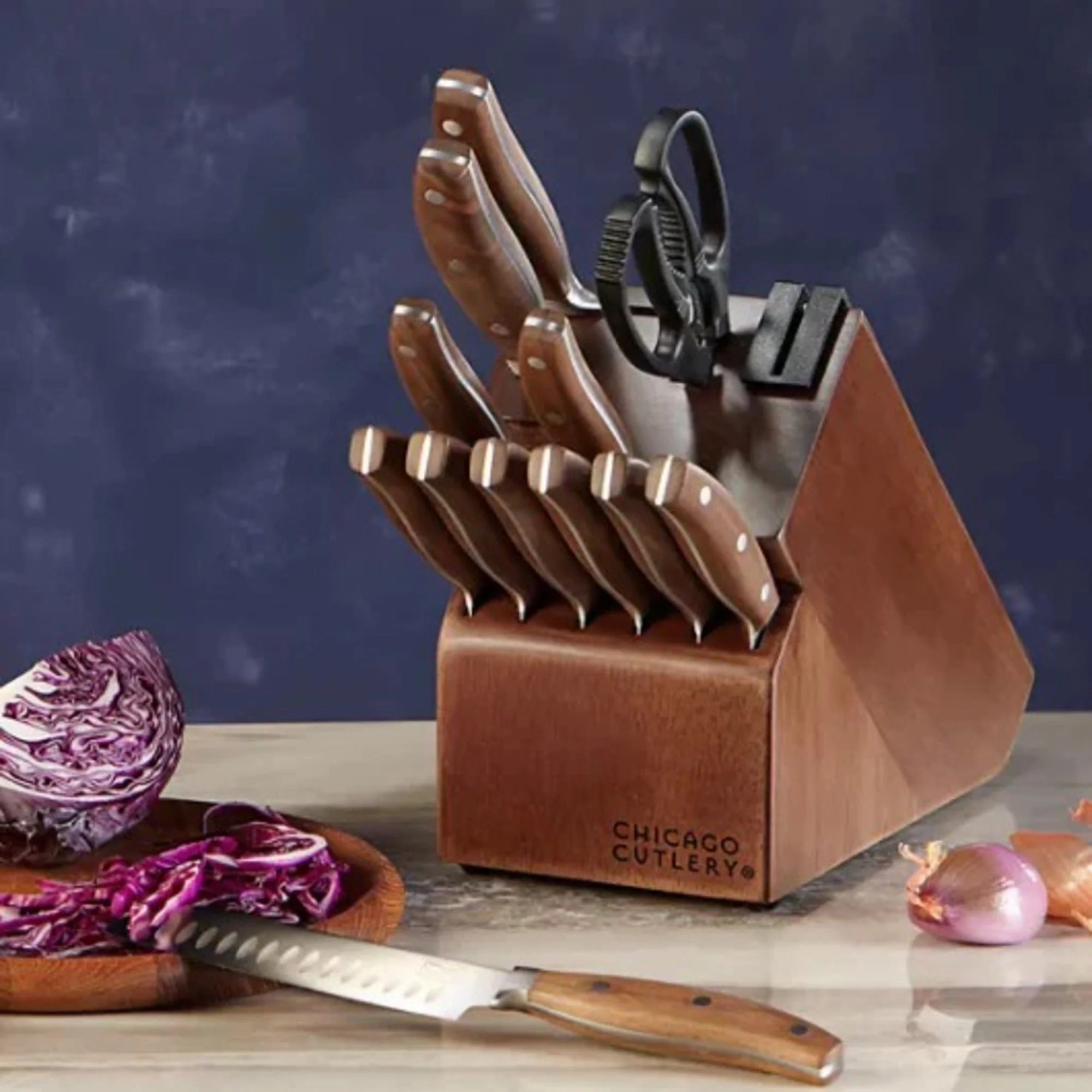 Box Set Cuchillos Precision Cut Walnut 13 Pzs