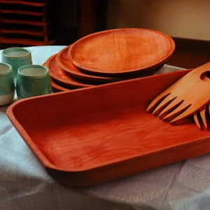 Fuente Rectangular Rauli L 50X30X6 Cm Milenaria Alerce