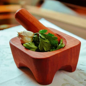 Mortero Madera Raulí 13X13X7 Cm Milenaria Alerce