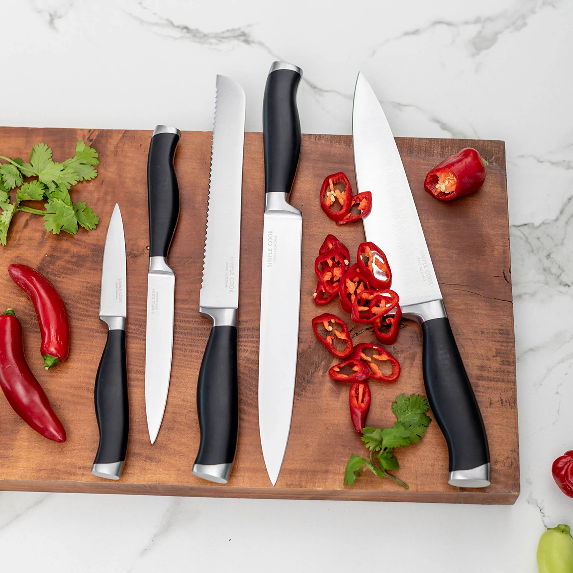 Taco Cuchillos Boston 6 Pzs Simple Cook - Imagen 2