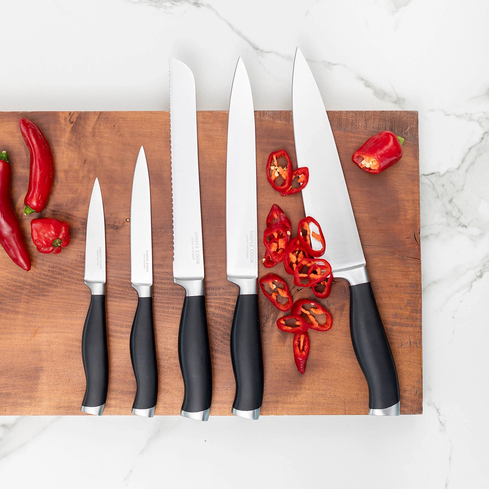 Taco Cuchillos Boston 6 Pzs Simple Cook - Imagen 3