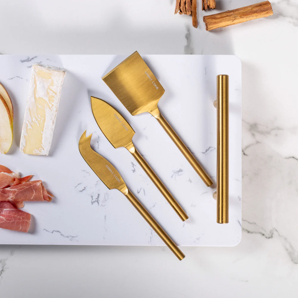 Set Tabla De Aperitivo Element + 3 Cuchillos Simple Cook - Imagen 2