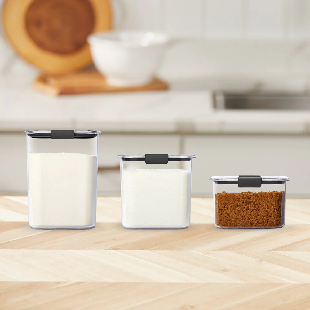 Set De 3 Contenedores Herméticos Alimentos 1.8 - 3.7 Lts Rubbermaid Brilliance