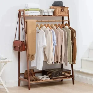 Perchero Madera Con Repisas Y Organizador De Ropa Santú Home & Deco