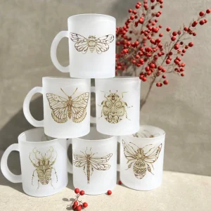 Set 6 Tazones Vidrio Empavonado Anita Peñaloza