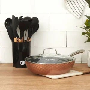Kit Sartén Antiadherente Copper + Set 12 Utensilios Simplit