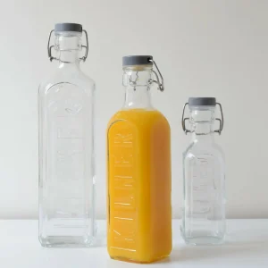 Set 2 Botellas Tapa Gris con Cierre Clip 0.6 Lts Kilner