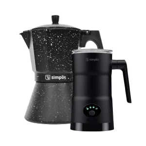 Pack Cafetera Italiana 12 Tz + Espumador 4 En 1 Simplit