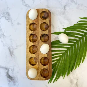 Huevera de Madera Acacia