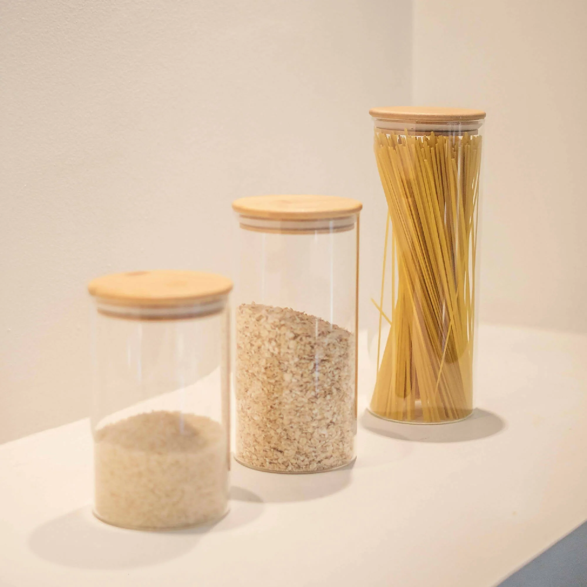Set 3 Frascos Tapa Bambú Decoexpress - Imagen 2
