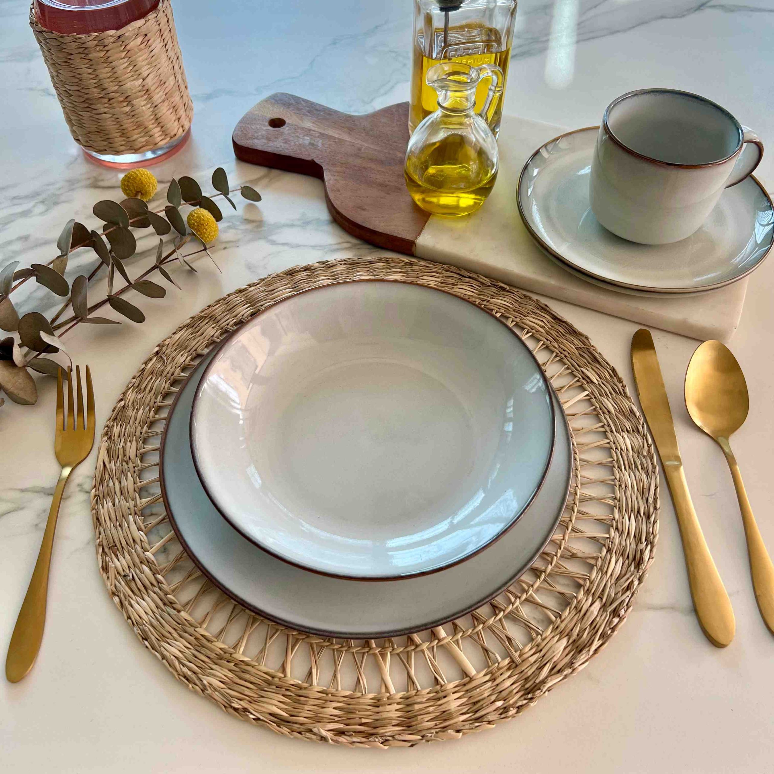 Set Vajilla Cerámica 16 Piezas B. Beige Decoexpress