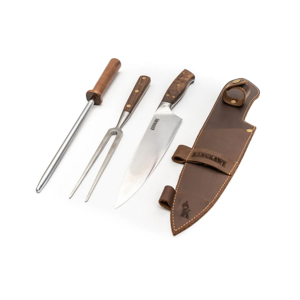 Kit Trilogia En Cuero: Pincho Pro + Cuchillo Catemu + Astil Kangkawe - Imagen 3