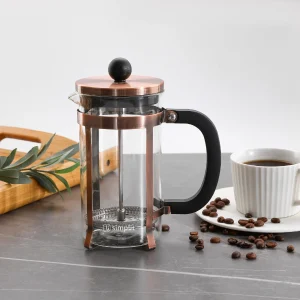 Cafetera Prensa Francesa Vidrio Cobre 600 Ml Simplit