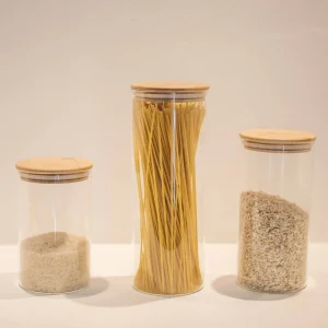 Set 3 Frascos Tapa Bambú Decoexpress
