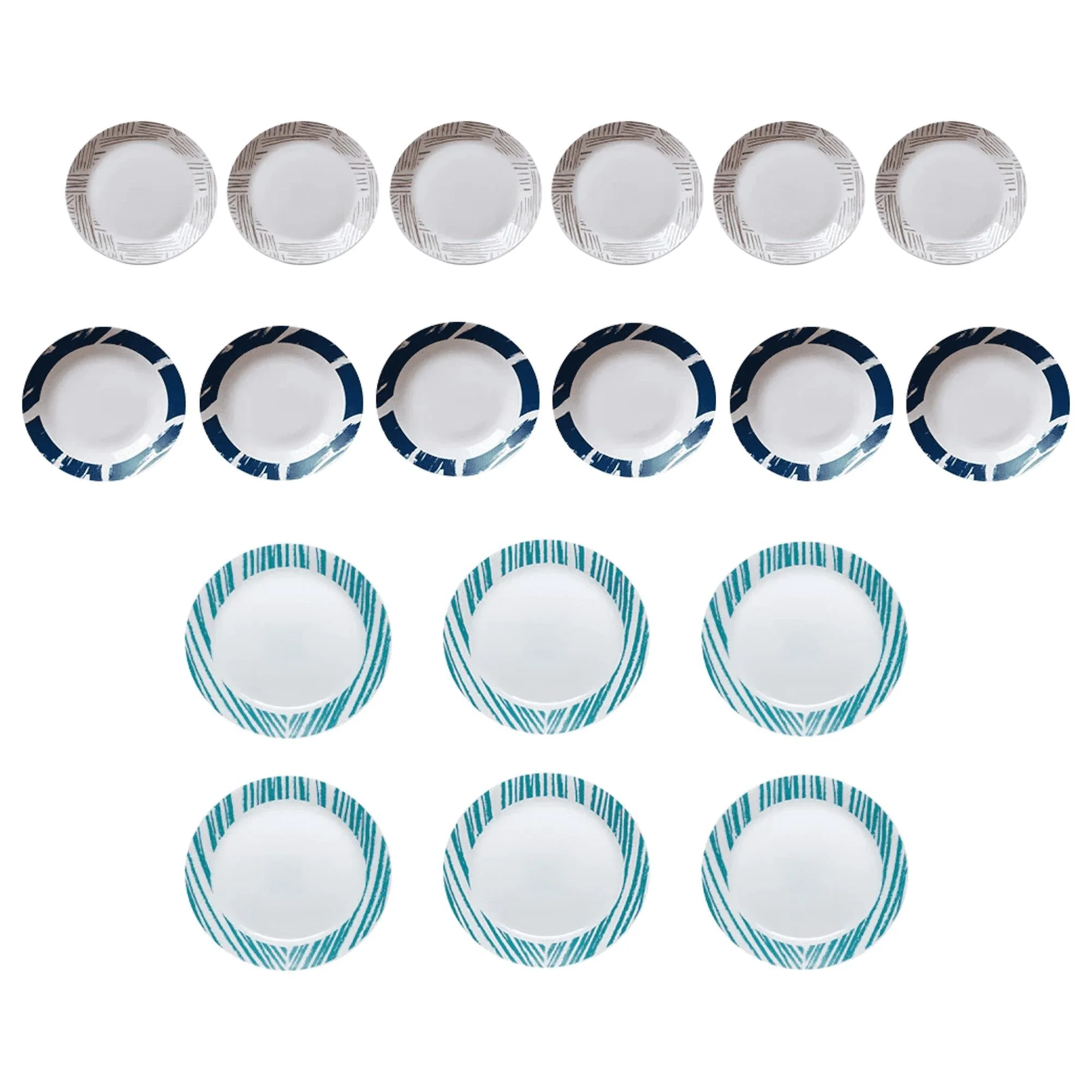 Set 18 Platos Geometrica Navy Everyday Corelle - Imagen 3