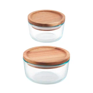 Pack 2 Contenedores Wooden Storage Pyrex
