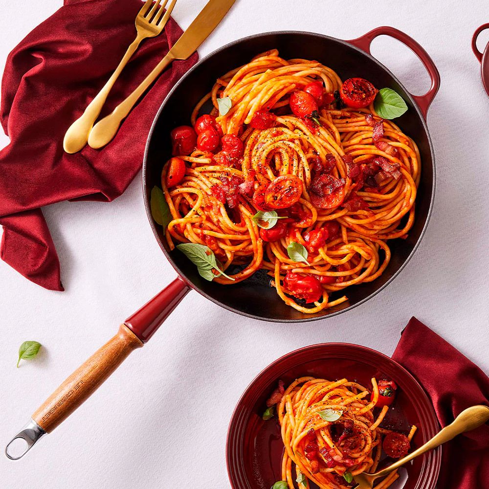 Sartén Alta Mango De Madera Cereza 28 Cm Le Creuset