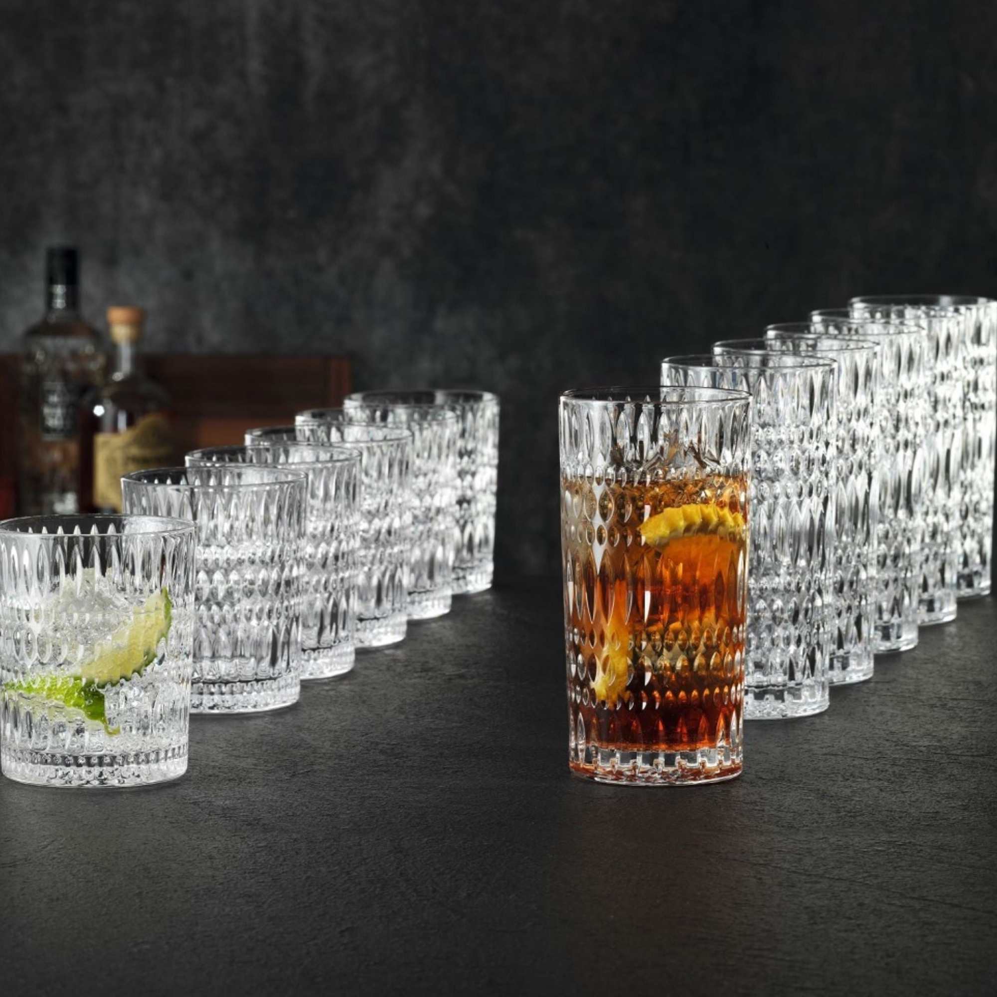 Set 12 Vasos Ethno - 6 Cortos Y 6 Largos