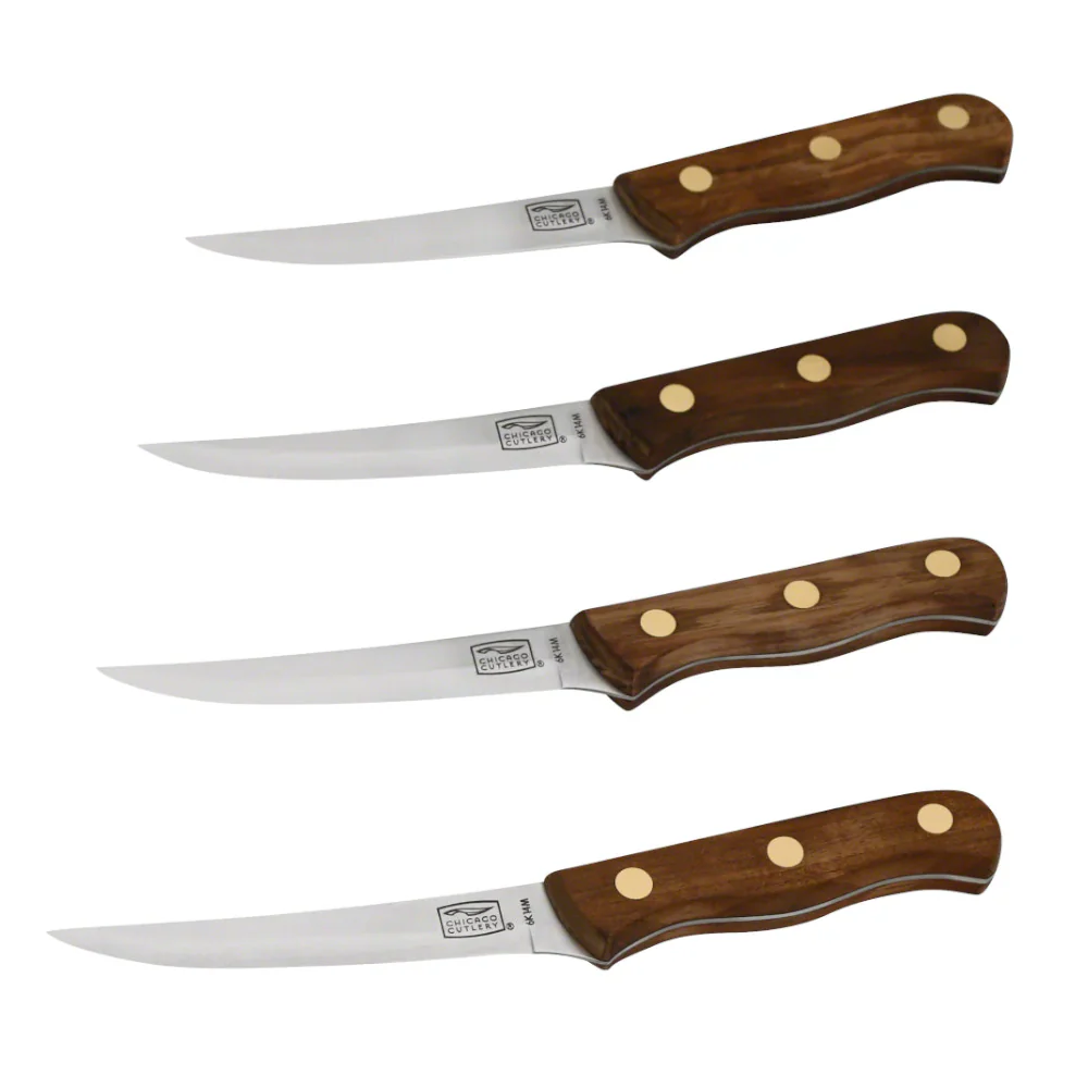 Set De 4 Cuchillos Walnut Tradition Para Carne Chicago Cutlery