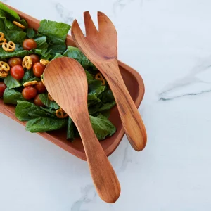 Set Ensalada Cuchara Tenedor Madera 30 Cm Milenaria Alerce