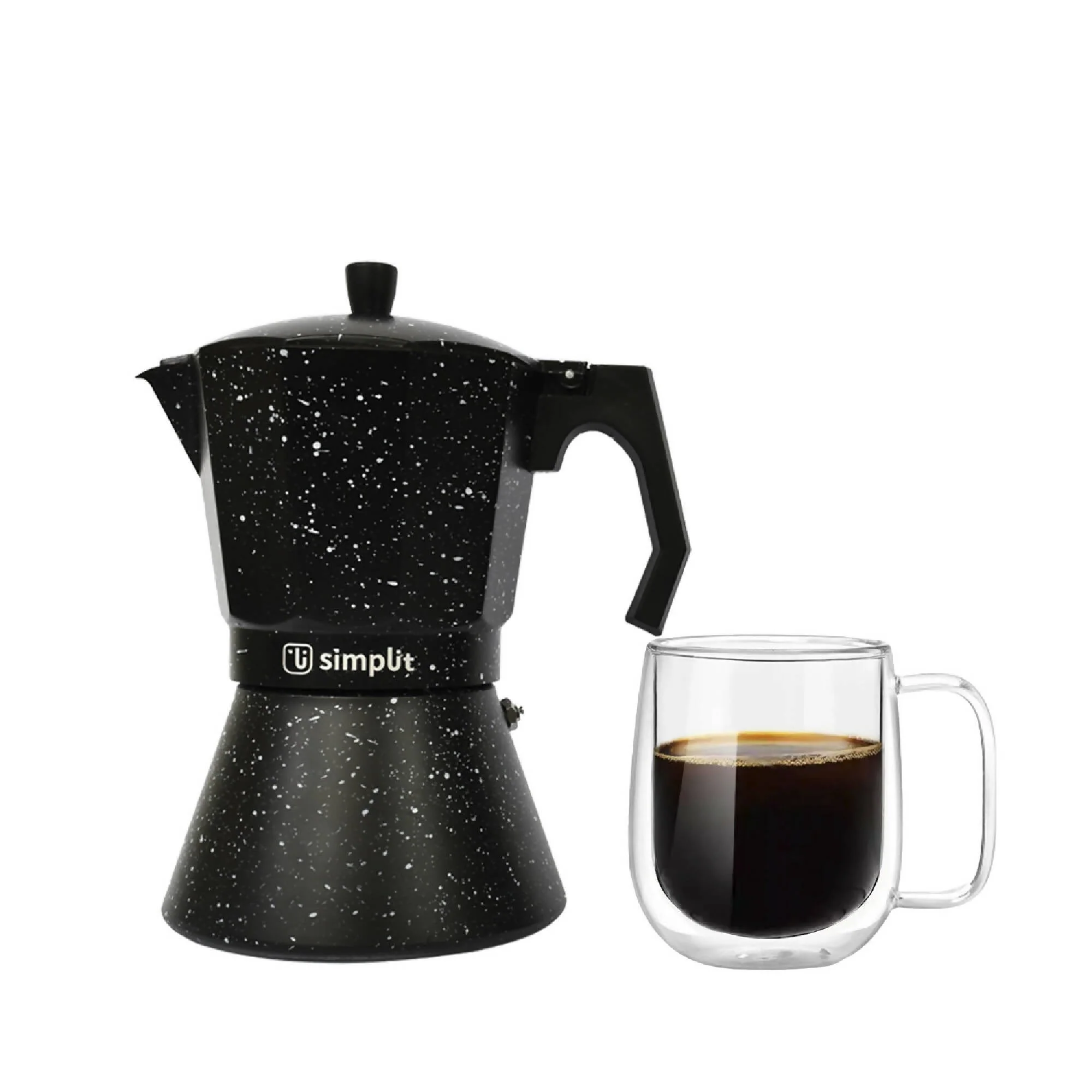 Pack Cafetera Italiana 4 Tazas + Taza Doble Pared Simplit - Imagen 2