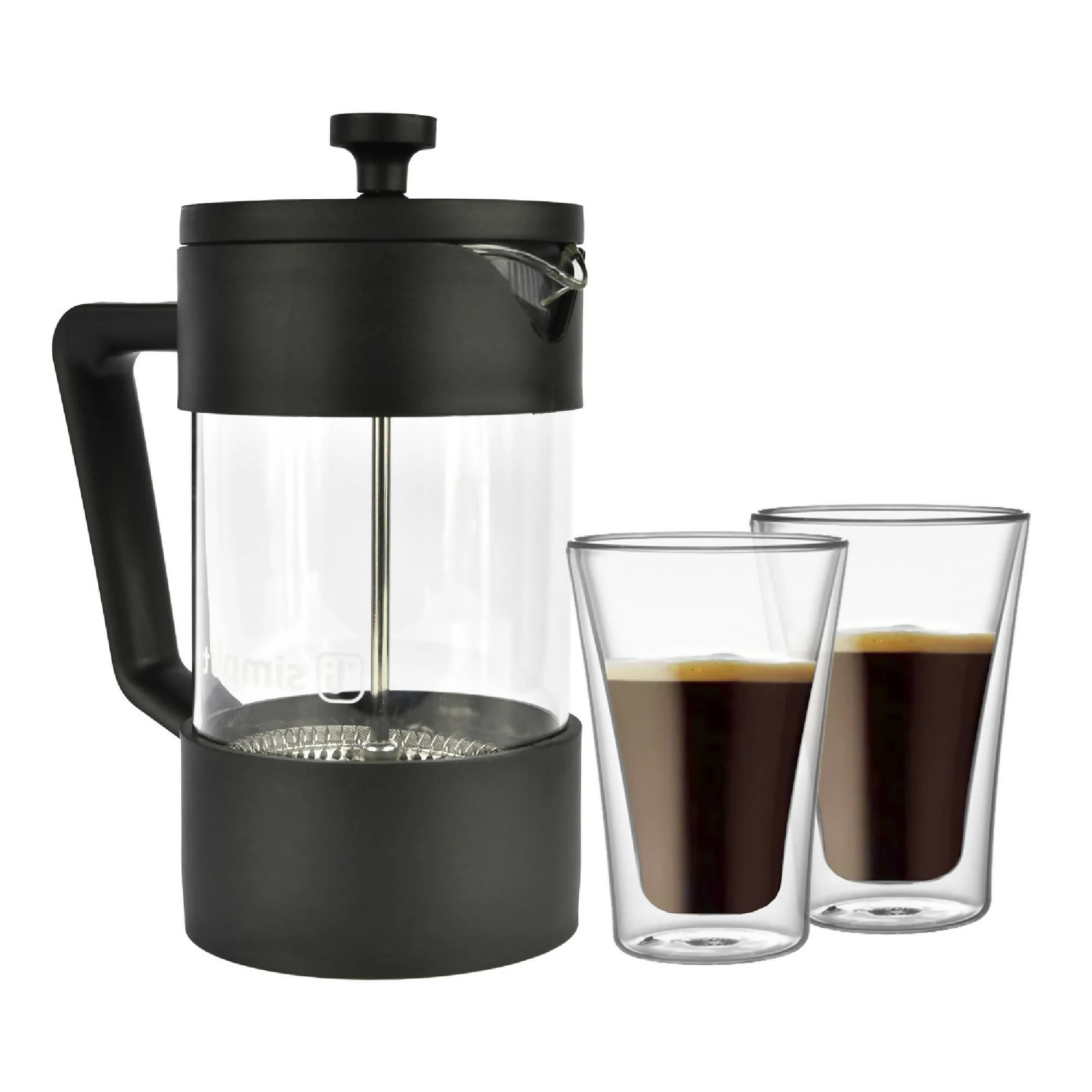 Pack Cafetera Francesa 600ml + Set 2 Vasos 400 ml Simplit