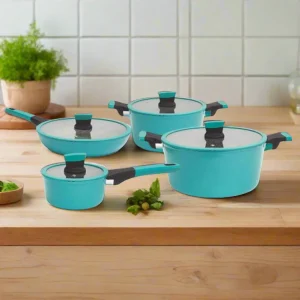 Batería De Ollas Marble Soho Antiadherente 8 Pzs Kitchenware