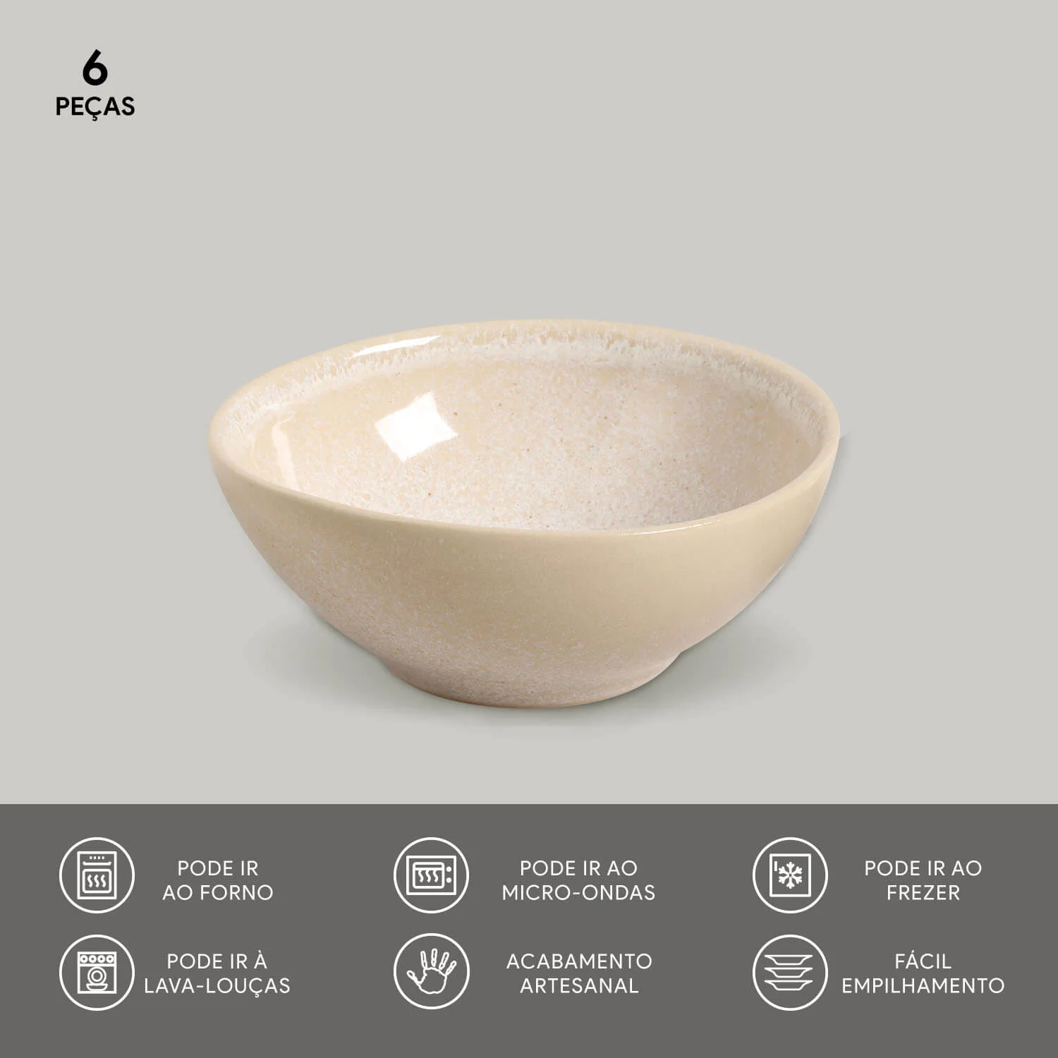 Set 6 Bowls Latte 360 Ml Aires Deco Home - Imagen 4