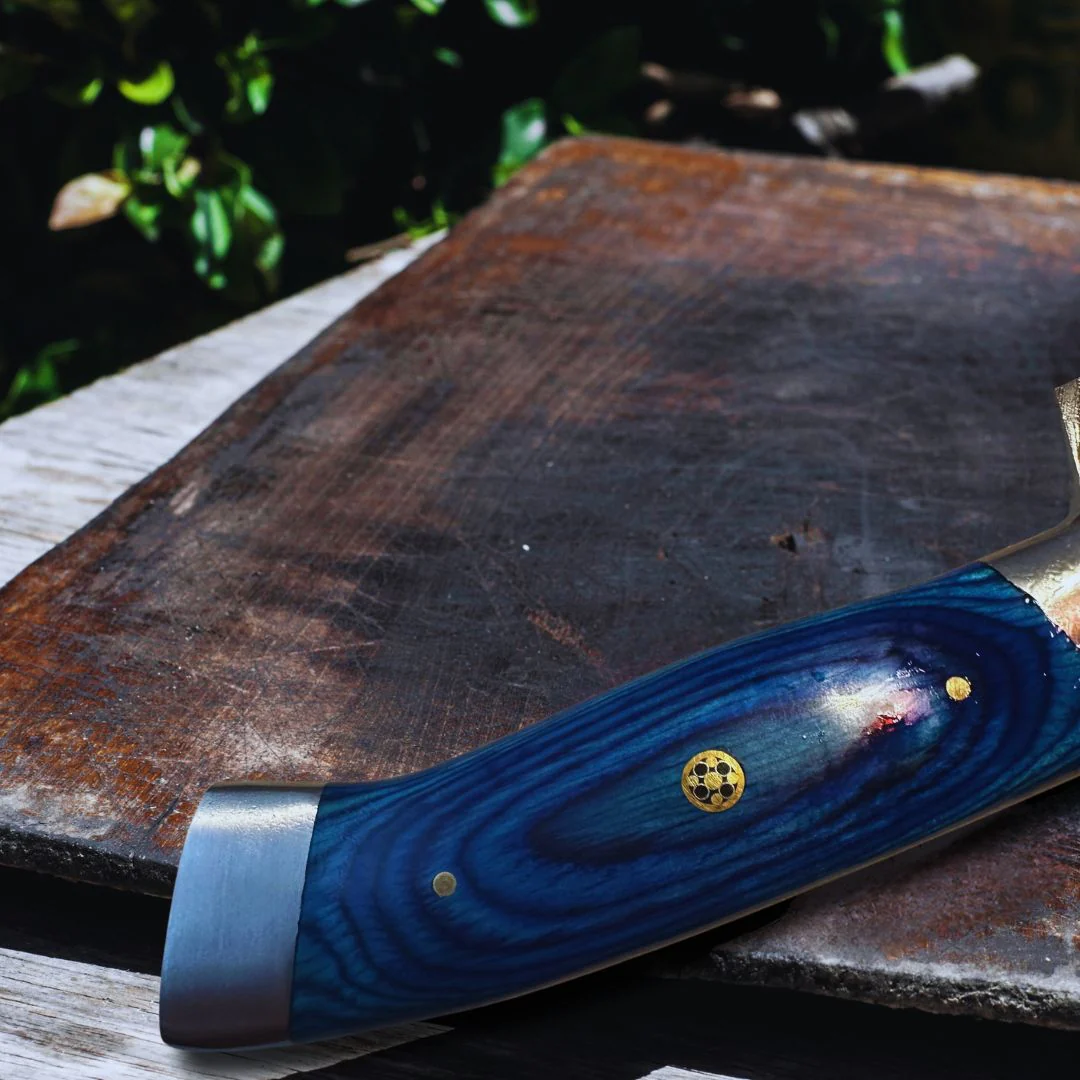Cuchillo Chef Acero Damasco 512 Capas 20 Cms Azul Koyam - Imagen 3