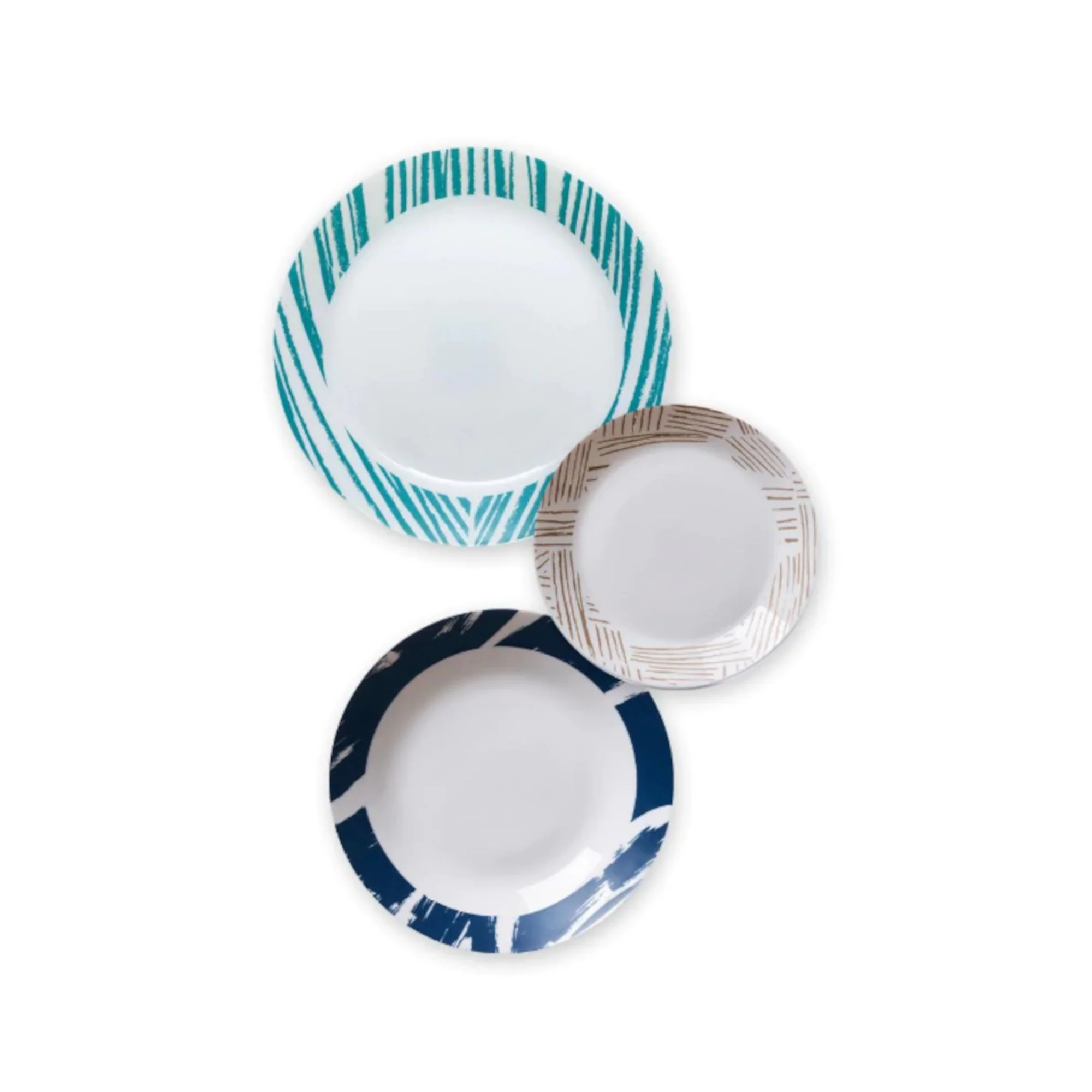 Set 18 Platos Geometrica Navy Everyday Corelle - Imagen 2