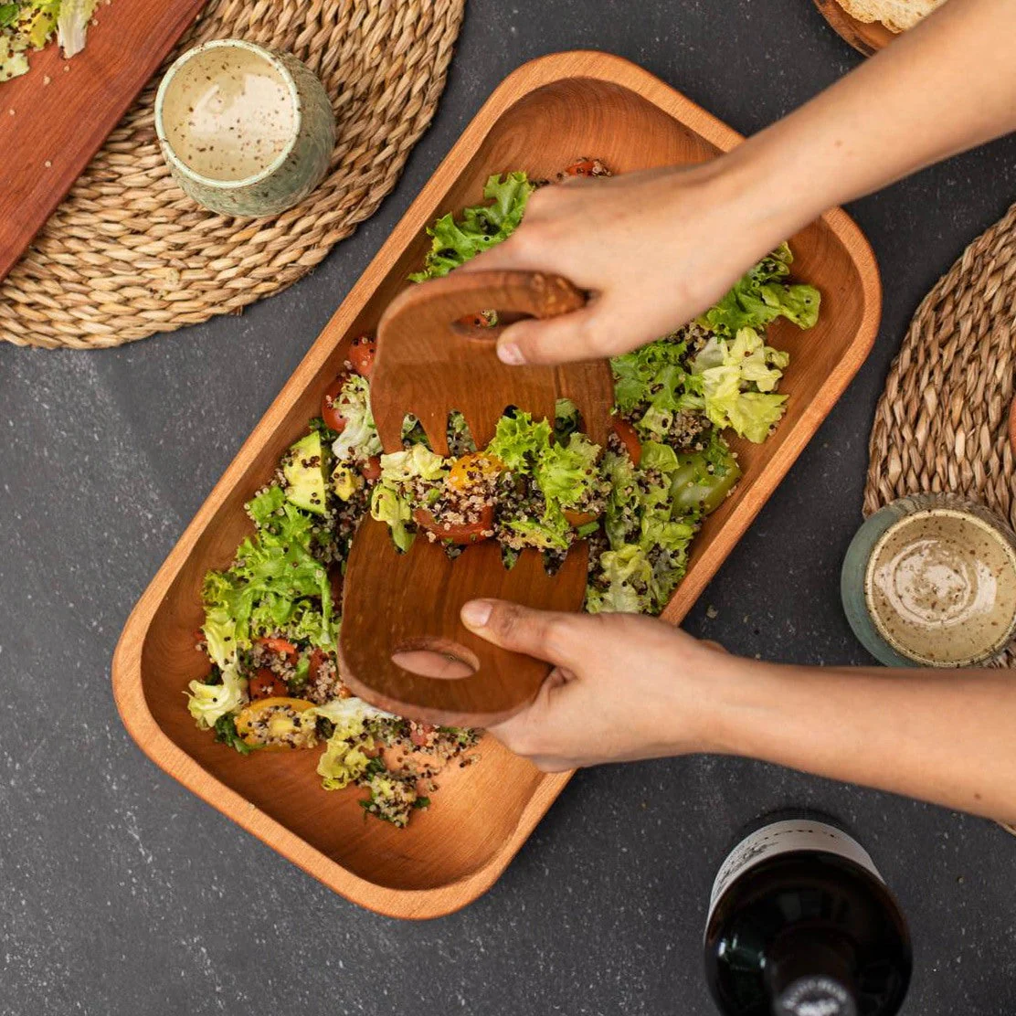 Fuente Rectangular Rauli M 47X20X5 Cm Milenaria Alerce - Imagen 2