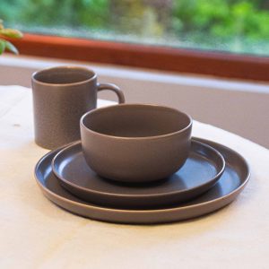 Set Vajilla Cerámica Gris 16 Pzs Decoexpress