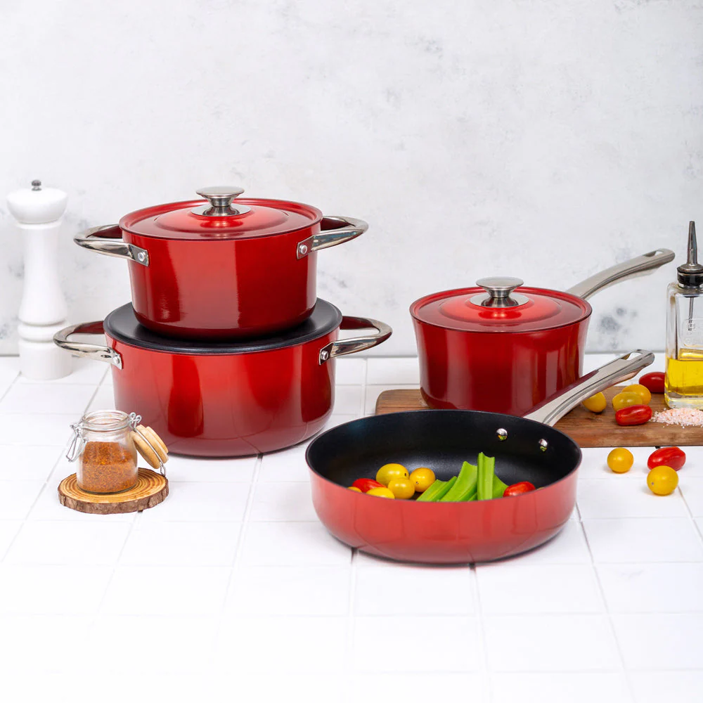 Kit Encimera a Gas Crystal 4 Quemadores FDV Natural + Batería Versalles 7 Piezas Simple Cook - Imagen 2