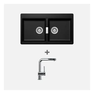 KIT Lavaplatos Horizont N-200 Magma + Grifería Schock Piega Cromada Schock