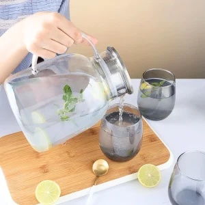 Kit Tetera De Vidrio Con 6 Vasos Ovalado Santú Home & Deco