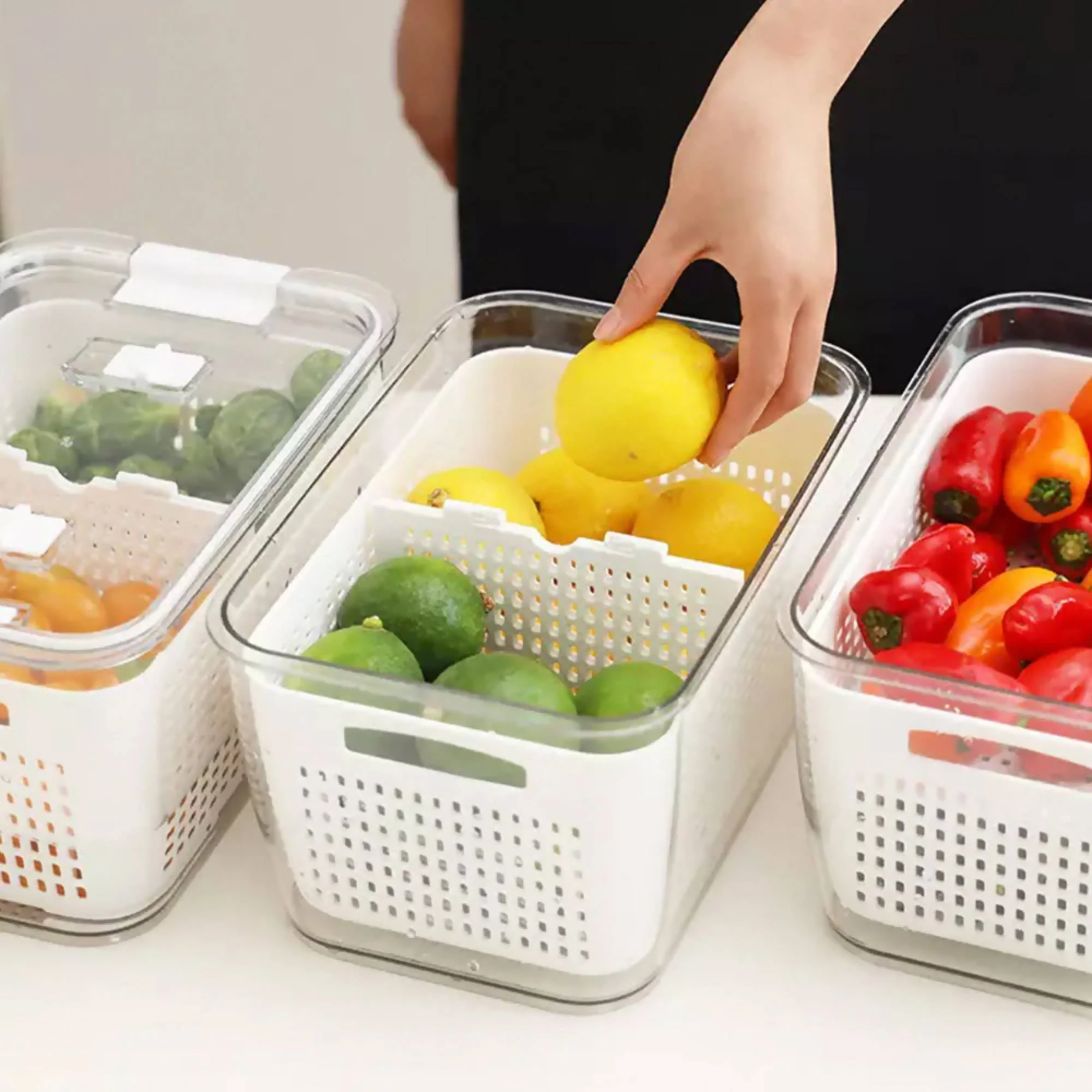 Caja Organizadora Refrigerador con Cesta Mediana Simplit - Imagen 3