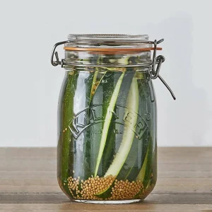 Set 2 Frascos Redondos con Cierre Clip 1 Lt Kilner