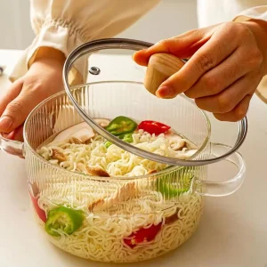 Olla De Vidrio Perilla Madera Minimalista Santú Home & Deco