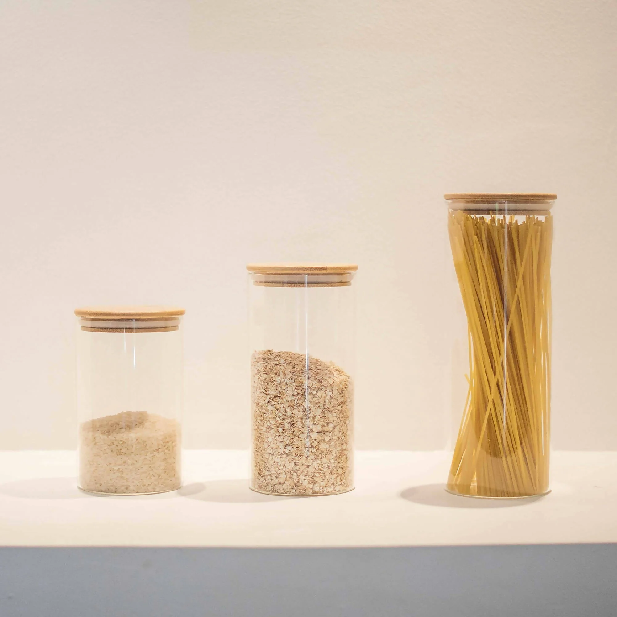 Set 3 Frascos Tapa Bambú Decoexpress - Imagen 3