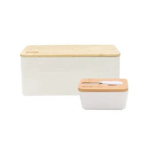 Pack Mantequillero + Cuchillo + Panera Metálica Simplit