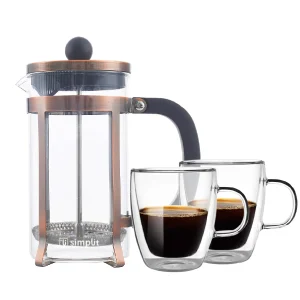 Pack Cafetera Francesa 600 Ml + 2 Tazas 350 Ml Simplit