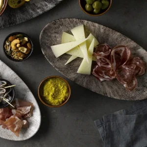 Plato Ovalado Negro Cuarzo 30 Cms Churchill