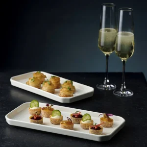 Plato Rectangular Blanco Con Borde 26 Cms Churchill