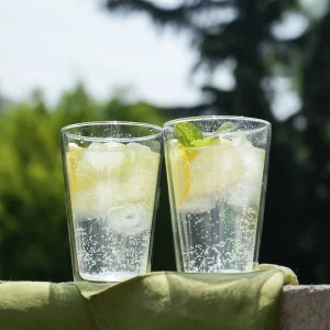 Set 2 Vasos Vidrio Doble Pared 400 Ml Simplit
