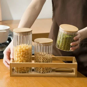 Set 3 Contenedores Herméticos Con Soporte Santú Home & Deco