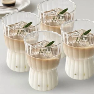 Set 4 Vasos Vidrio Estriados 250ml Santú Home & Deco