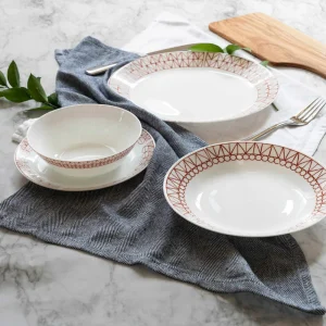 Set de 18 platos Graphic Stitch Corelle Everyday