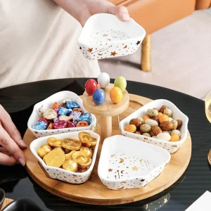 Set De Bandeja Para Aperitivos Con 5 Pocillos Santú Home & Deco