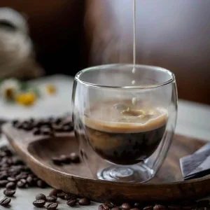 Set De 2 Tazas Doble Pared Vidrio Templado 80 Ml Fissman